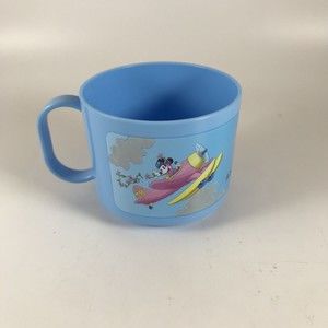 Disney Ambassador Hotel Childs Plastic Handled Cup Minnie Mickey Plane Movie